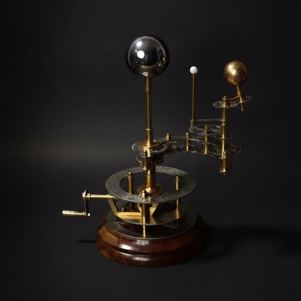 Brass Orrery with Semi-Precious Stone Planets, Museum