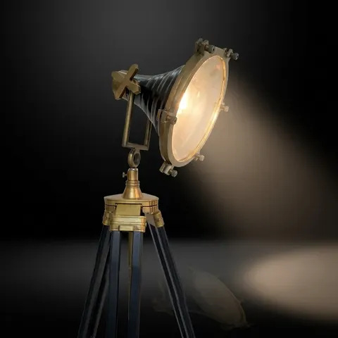 Distinctive Spotlight on Wooden Tripod view 1