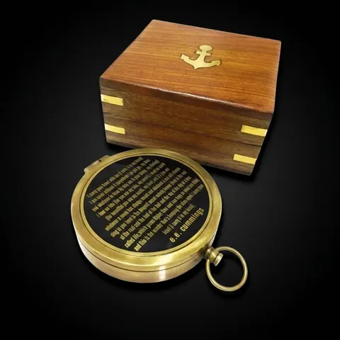 I Carry Your Heart With Me Compass, Wooden Box view 1