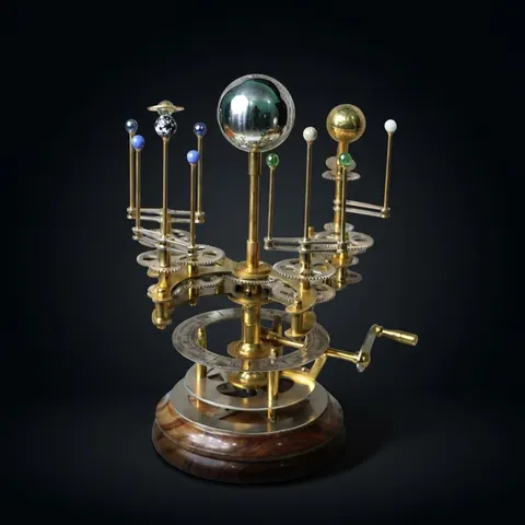 Functional Brass Solar System Orrery, Museum view 1