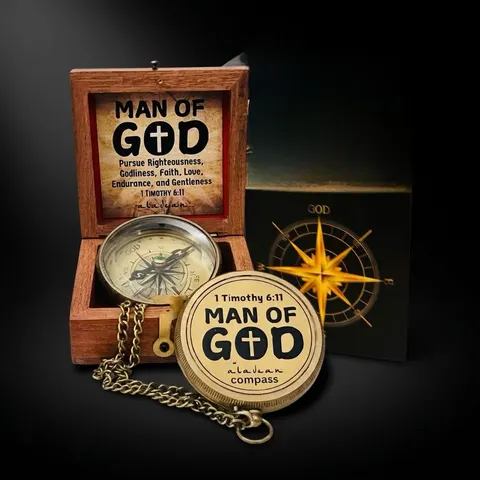 Man of God Compass, Wooden Box view 1
