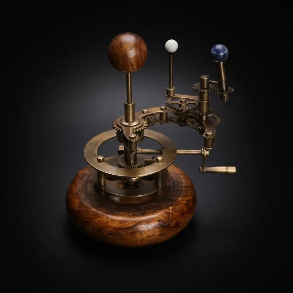 Brass Solar System Orrery, Shelf Display