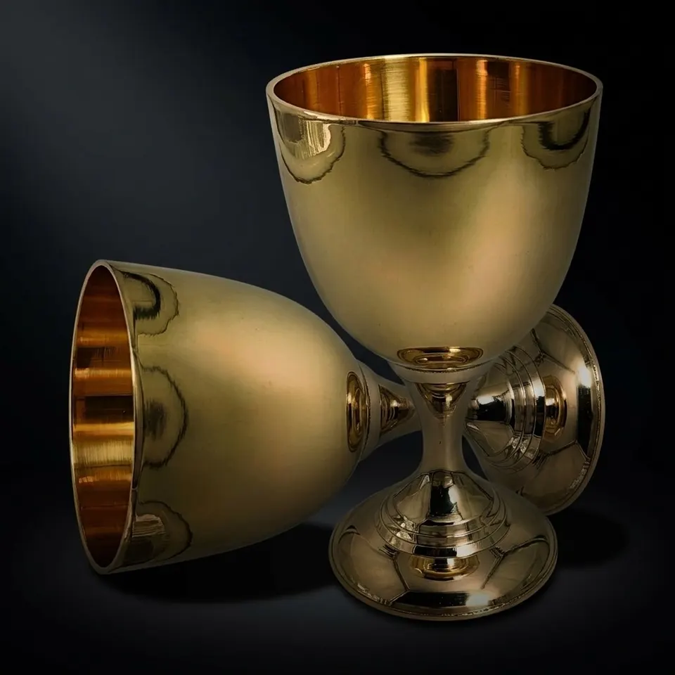 Handmade Gothic Brass Wine Goblet