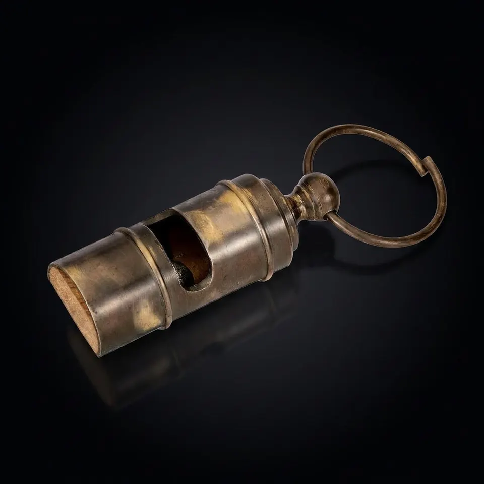 Solid Brass Titanic Whistle Ornament Keychain