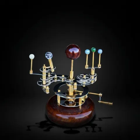 Brass Solar System Orrery, Shelf Display view 1