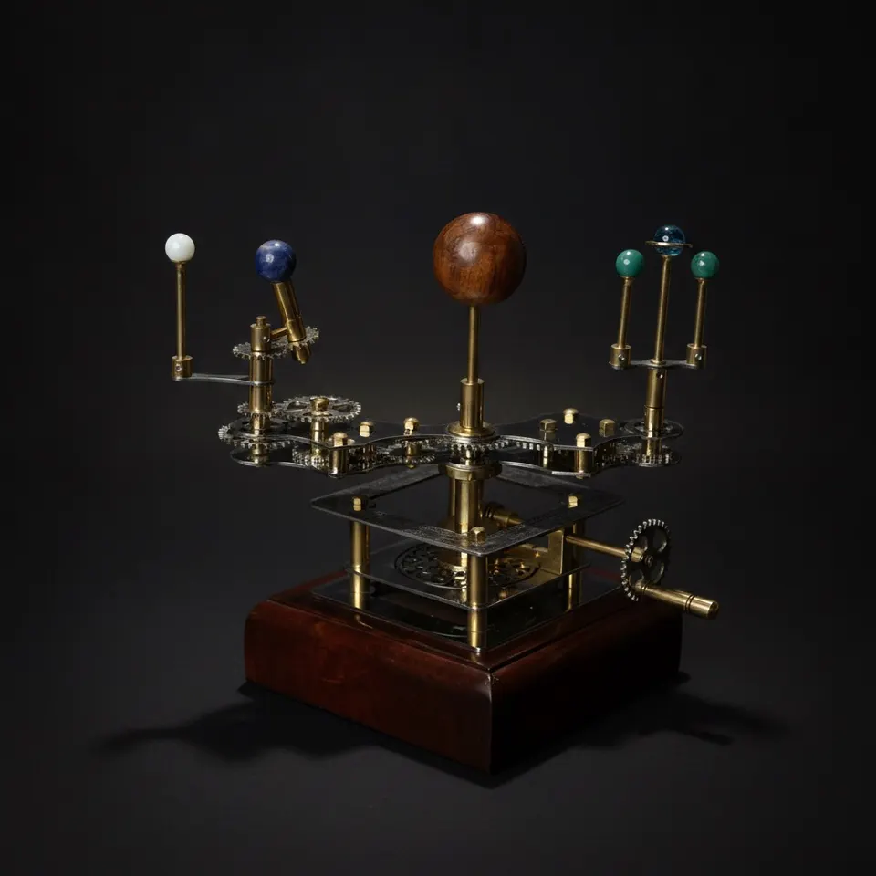 Brass Solar System Orrery, Shelf Display