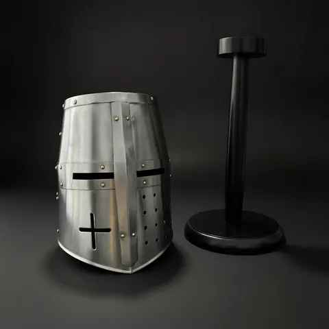 Templar Crusader Helmet with Display Stand view 1