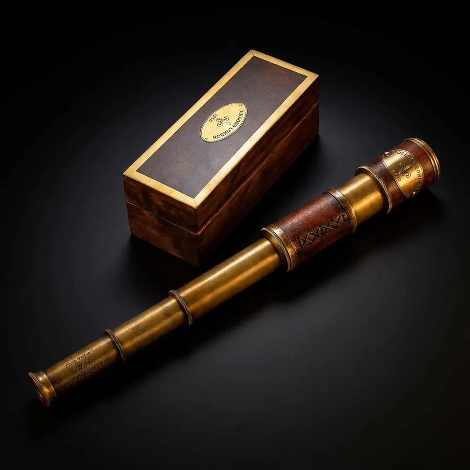 Brass Spyglass Telescope 17" with Wooden Carry Case
