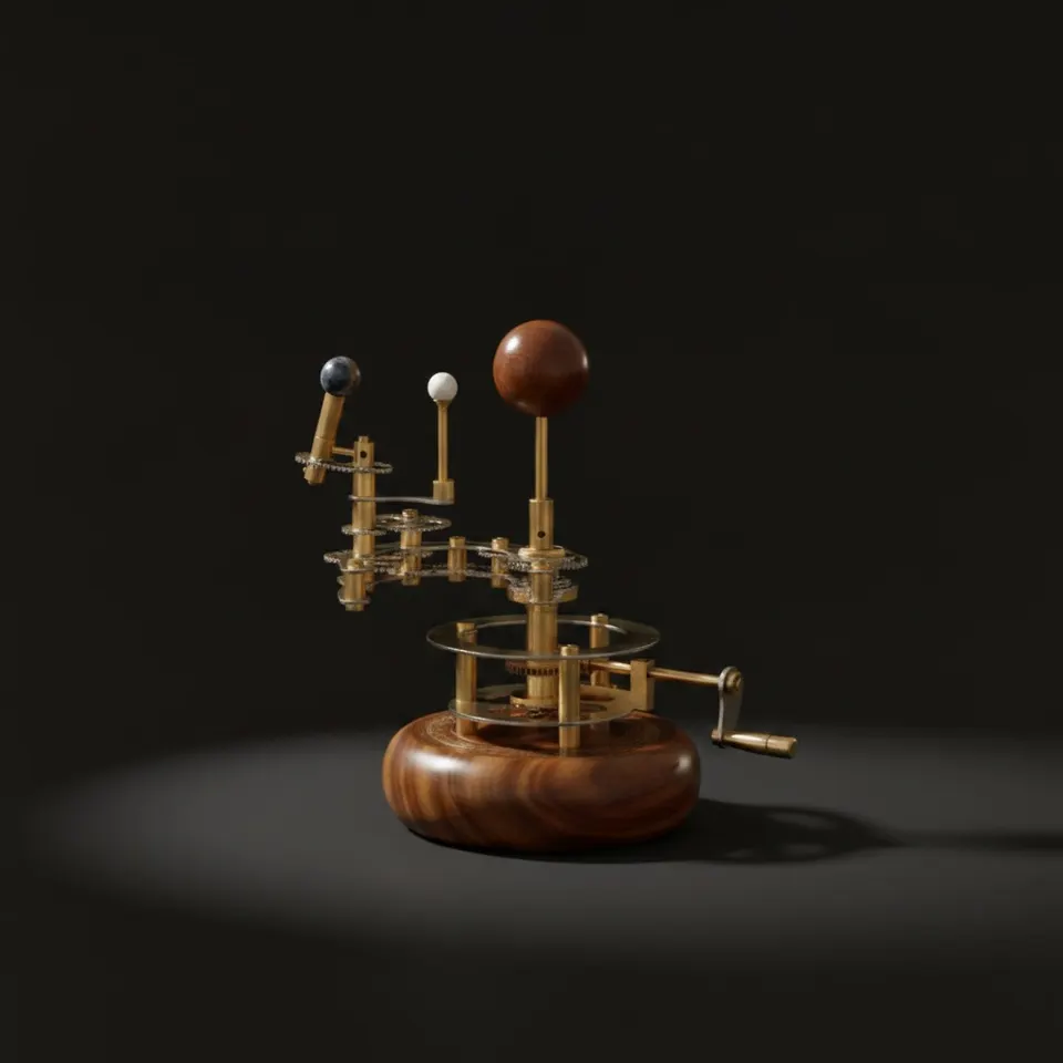 Brass Solar System Orrery, Shelf Display