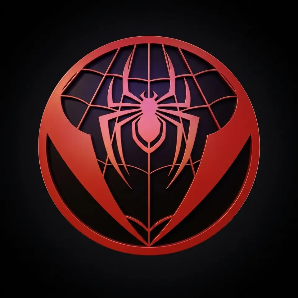 Spider Emblem Round Shield Wall Décor with Superhero Inspired
