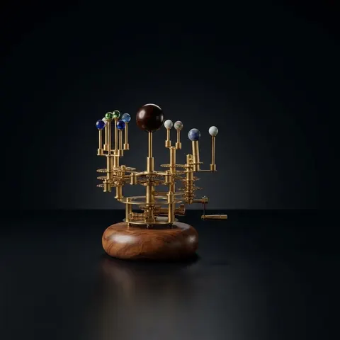 Brass Solar System Orrery, Shelf Display view 1