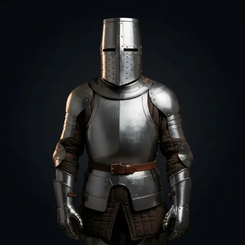 Handmade Steel Knight Armor with Wearable Crusader LARP Battle view 1