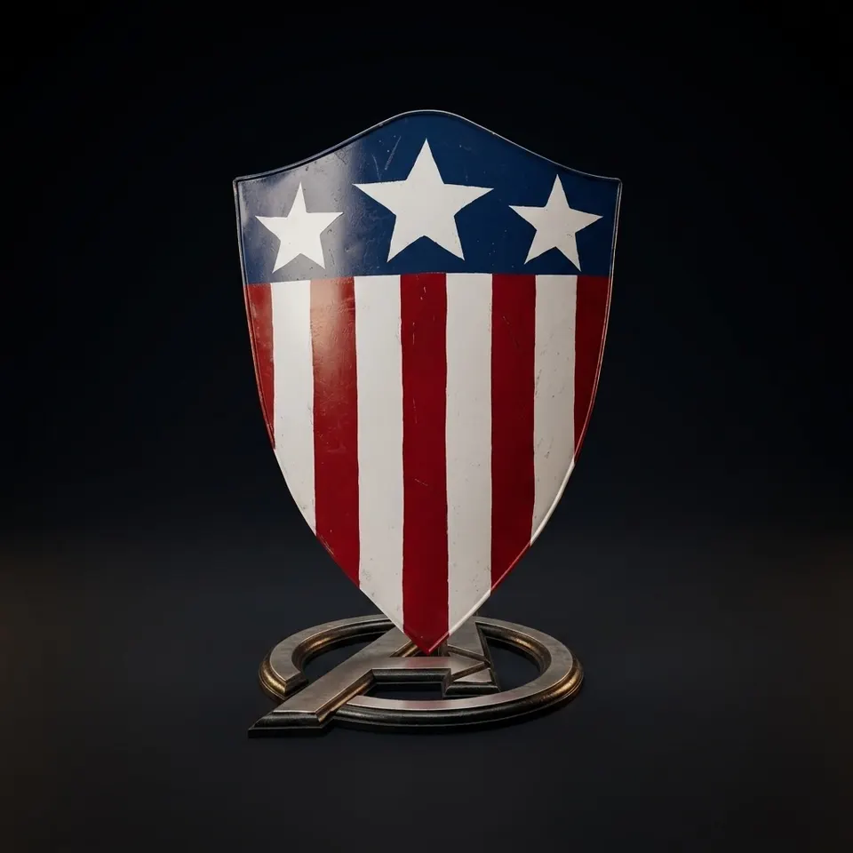 Steel Captain America Shield with First Avenger, Steve Rogers, 24 Inch