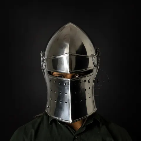 Steel Crusader Great Helm — Medieval Knight view 1