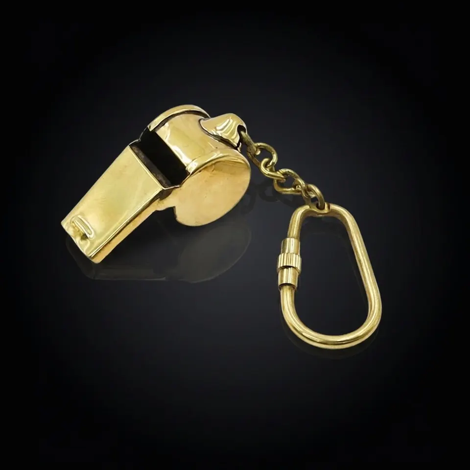 Brass Boatswain Whistle Keychain