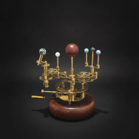 Brass Solar System Orrery, Shelf Display view 1