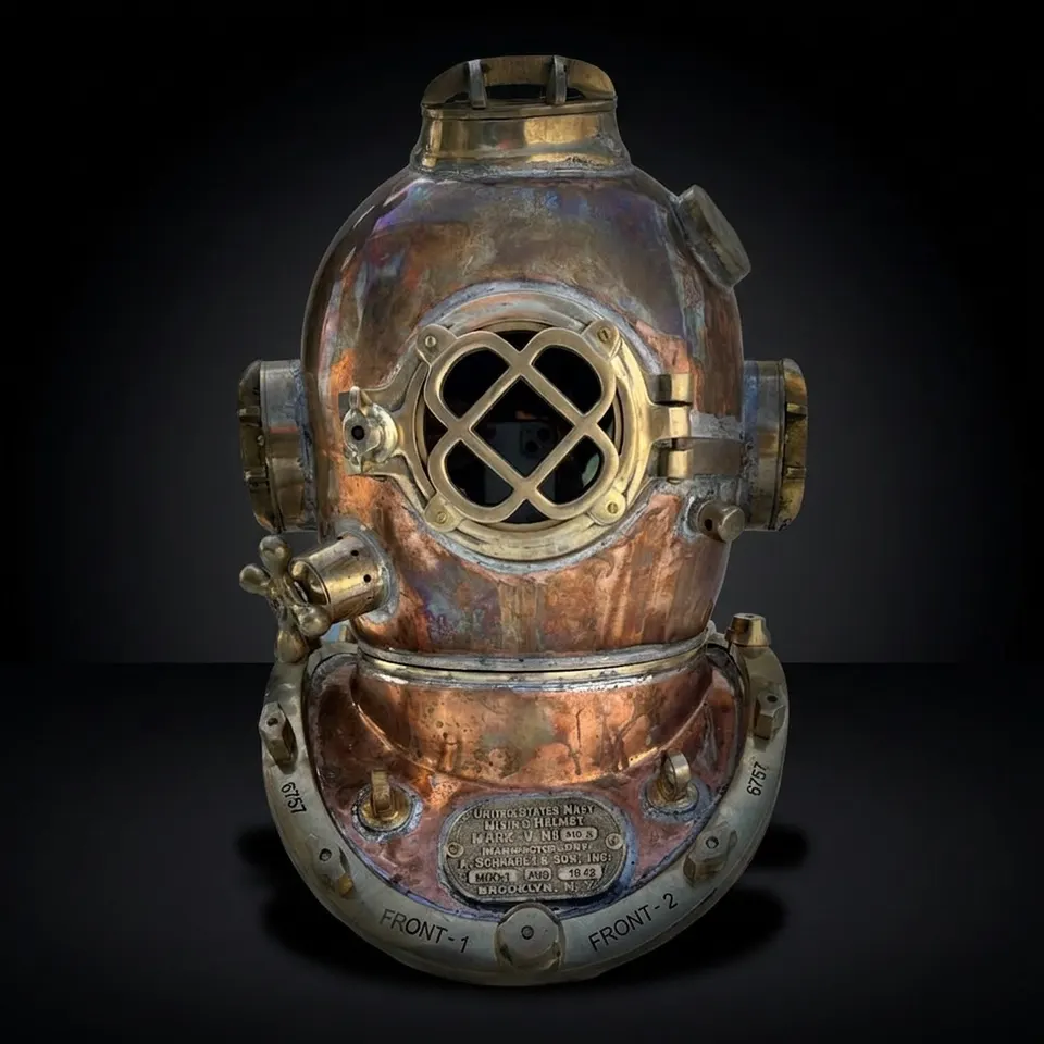 Copper Brass Diving Helmet with Antique Copper Patina Finish