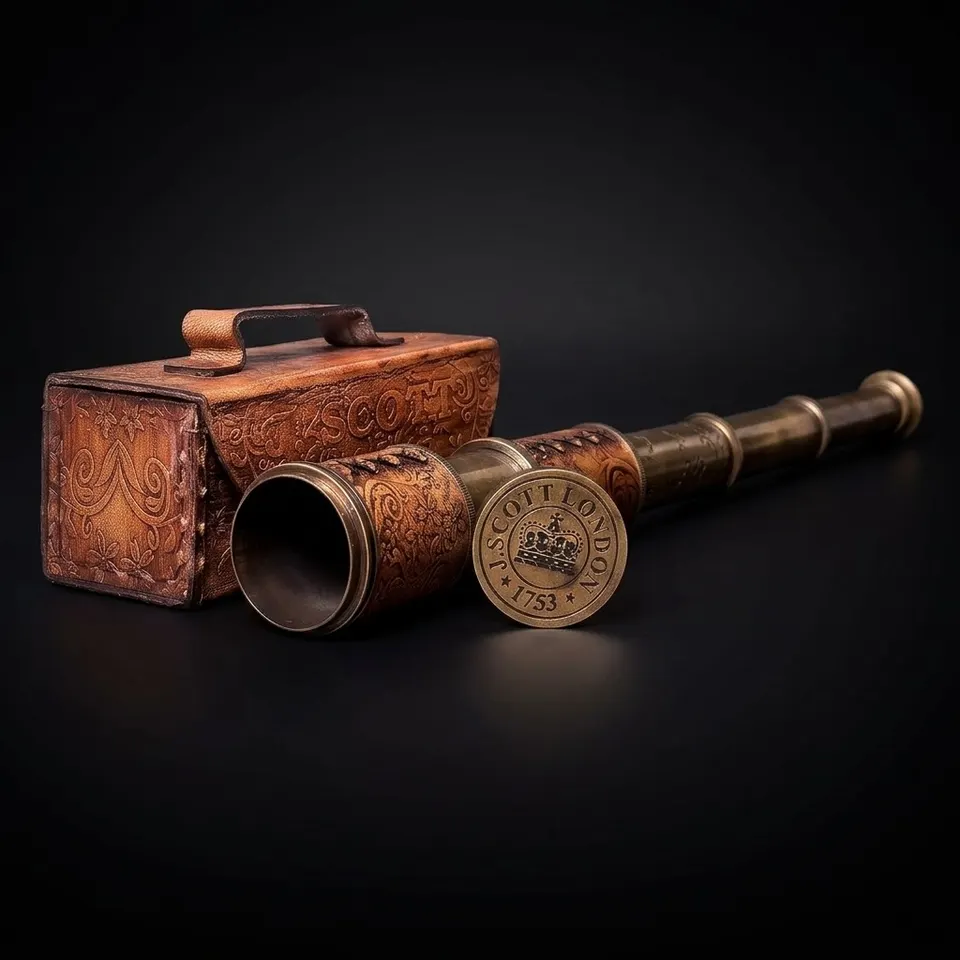 Brass Spyglass Telescope 18" with Leather Case