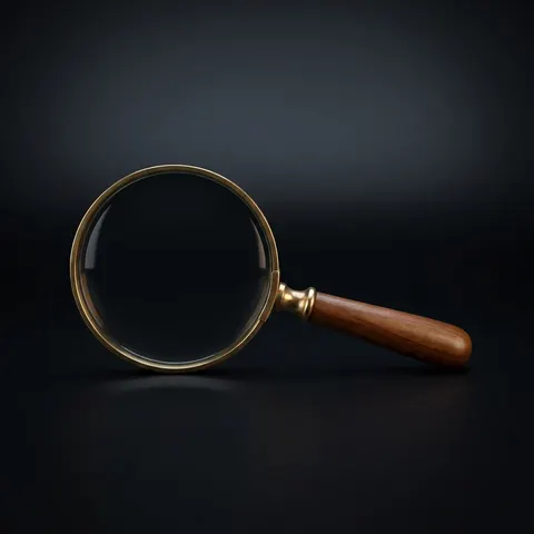 Brass Frame Handheld Magnifier 4" with Wooden Handle view 1