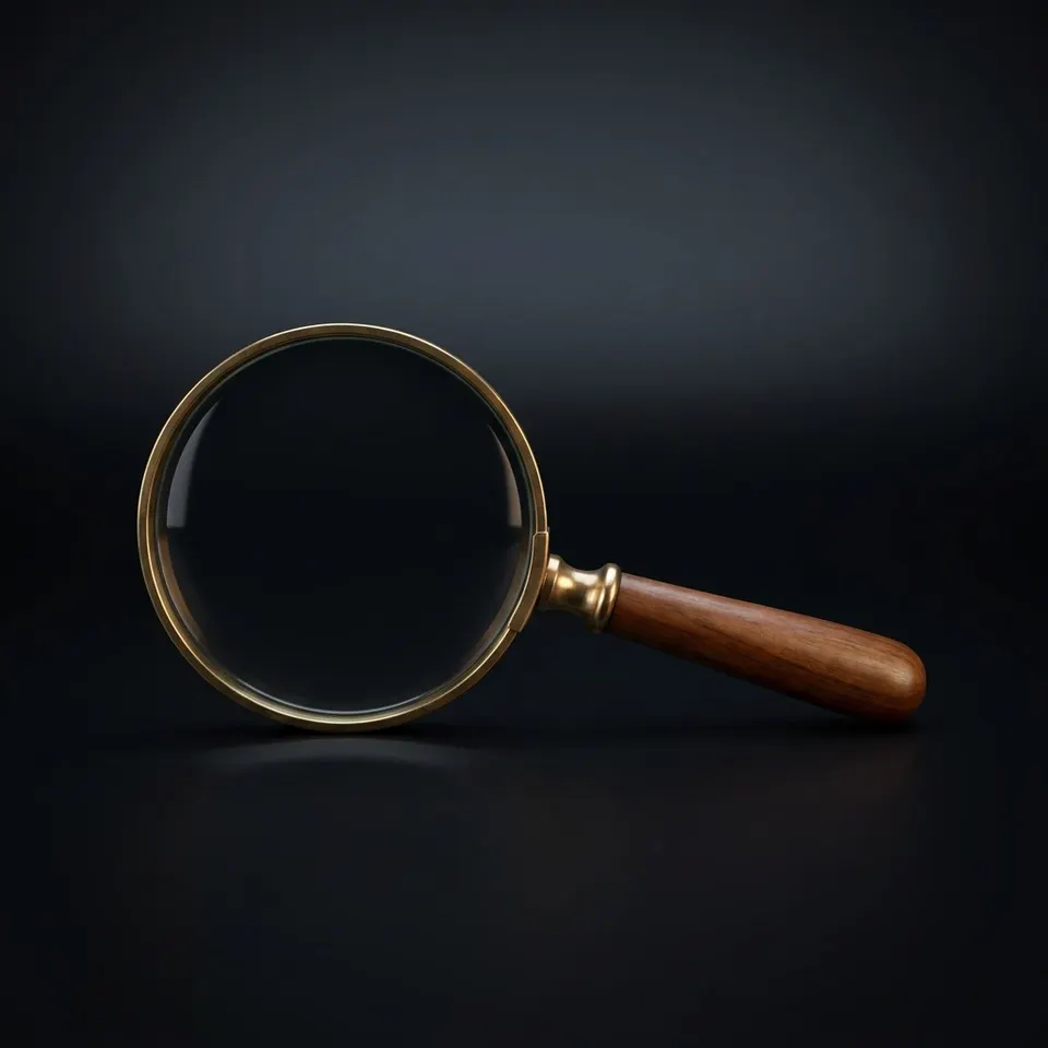 Brass Frame Handheld Magnifier 4" with Wooden Handle