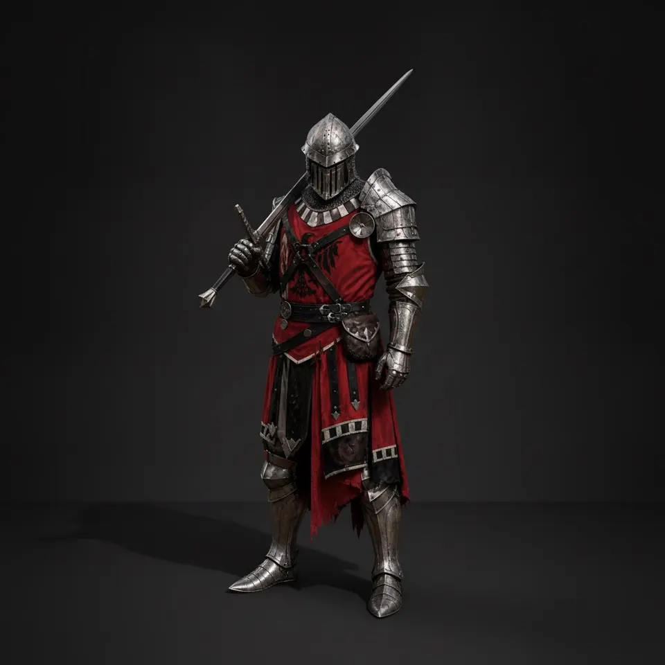 Medieval Knight Gothic Armor with Full Crusader LARP Renaissance Outfit