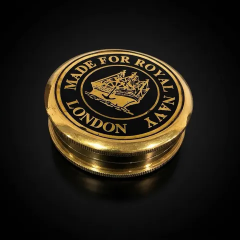 Royal Navy London Reproduction Compass, Polished Brass view 1