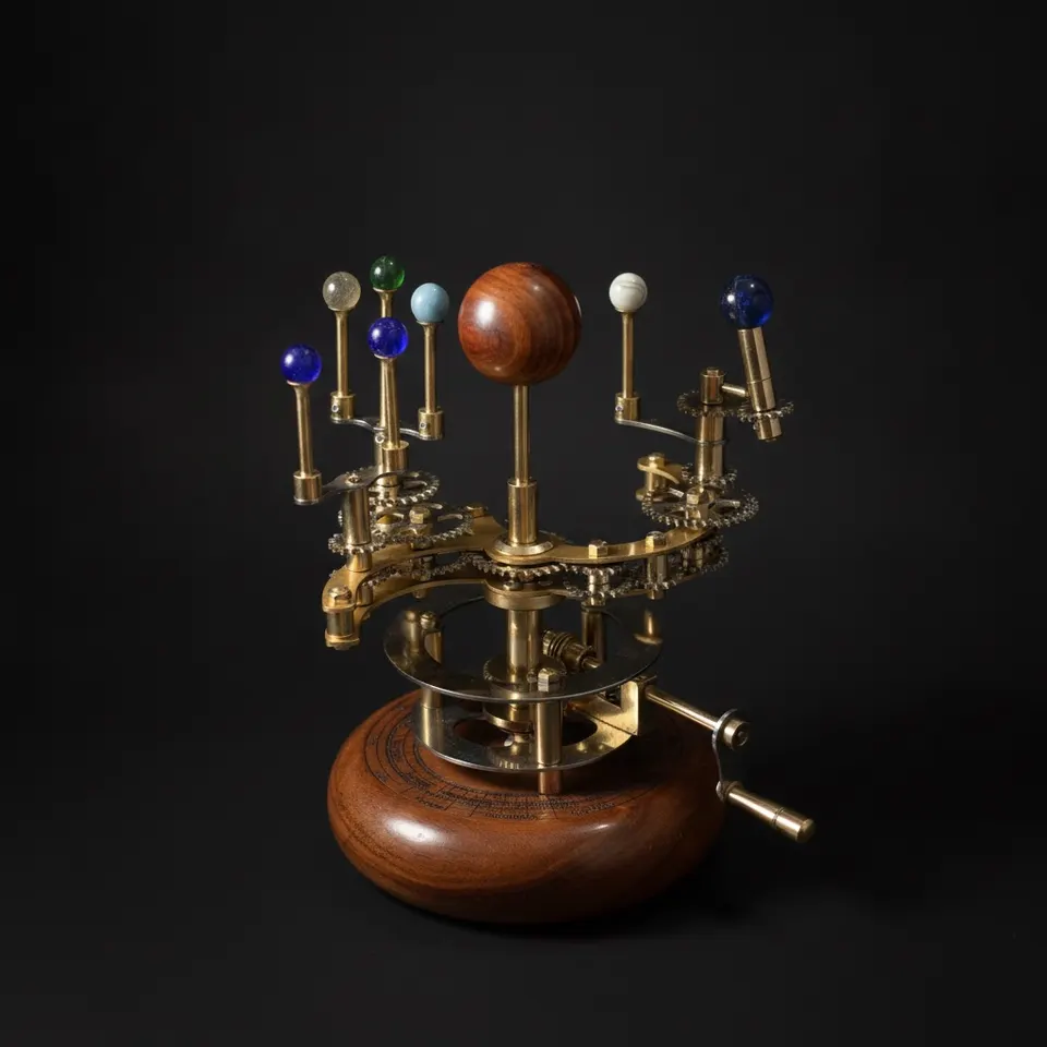 Brass Solar System Orrery, Shelf Display