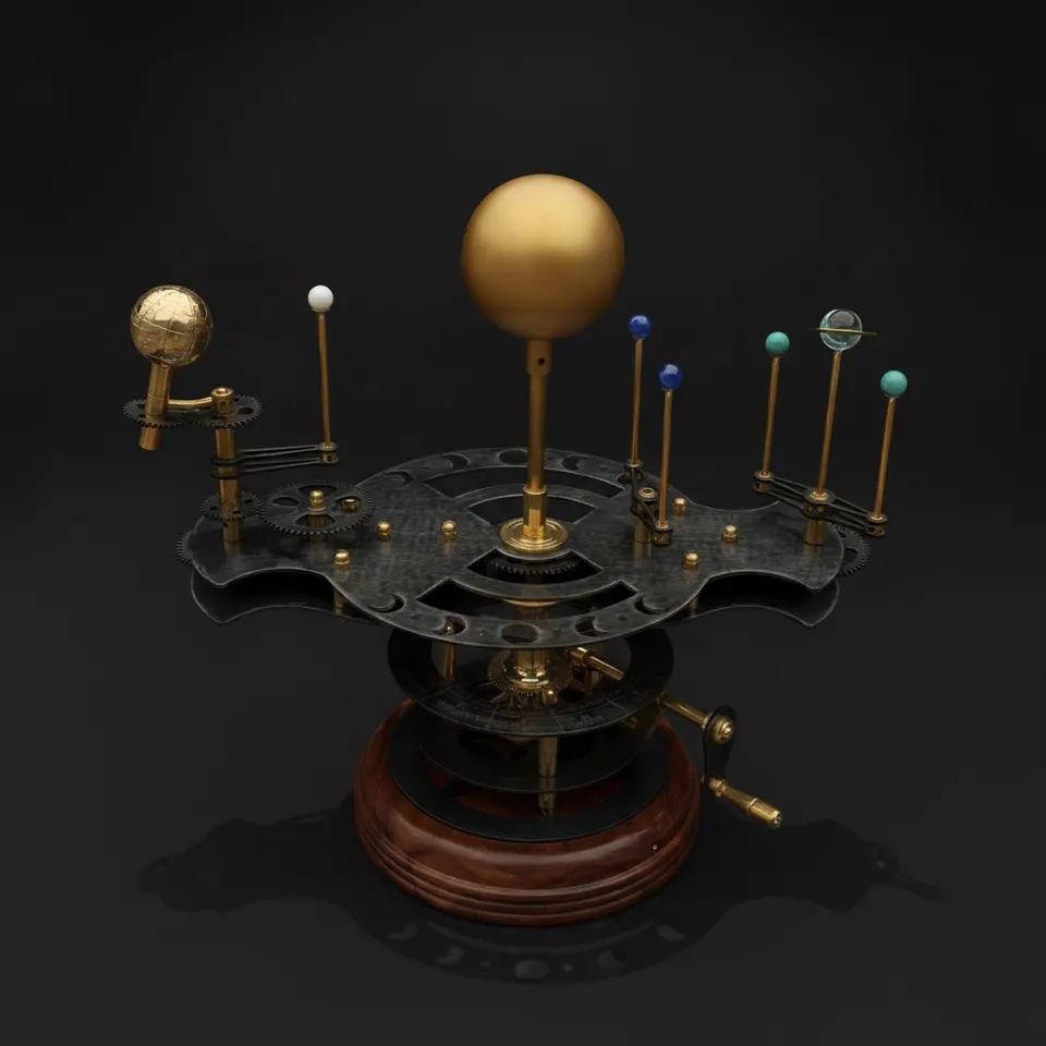 Brass Solar System Orrery, Museum Display