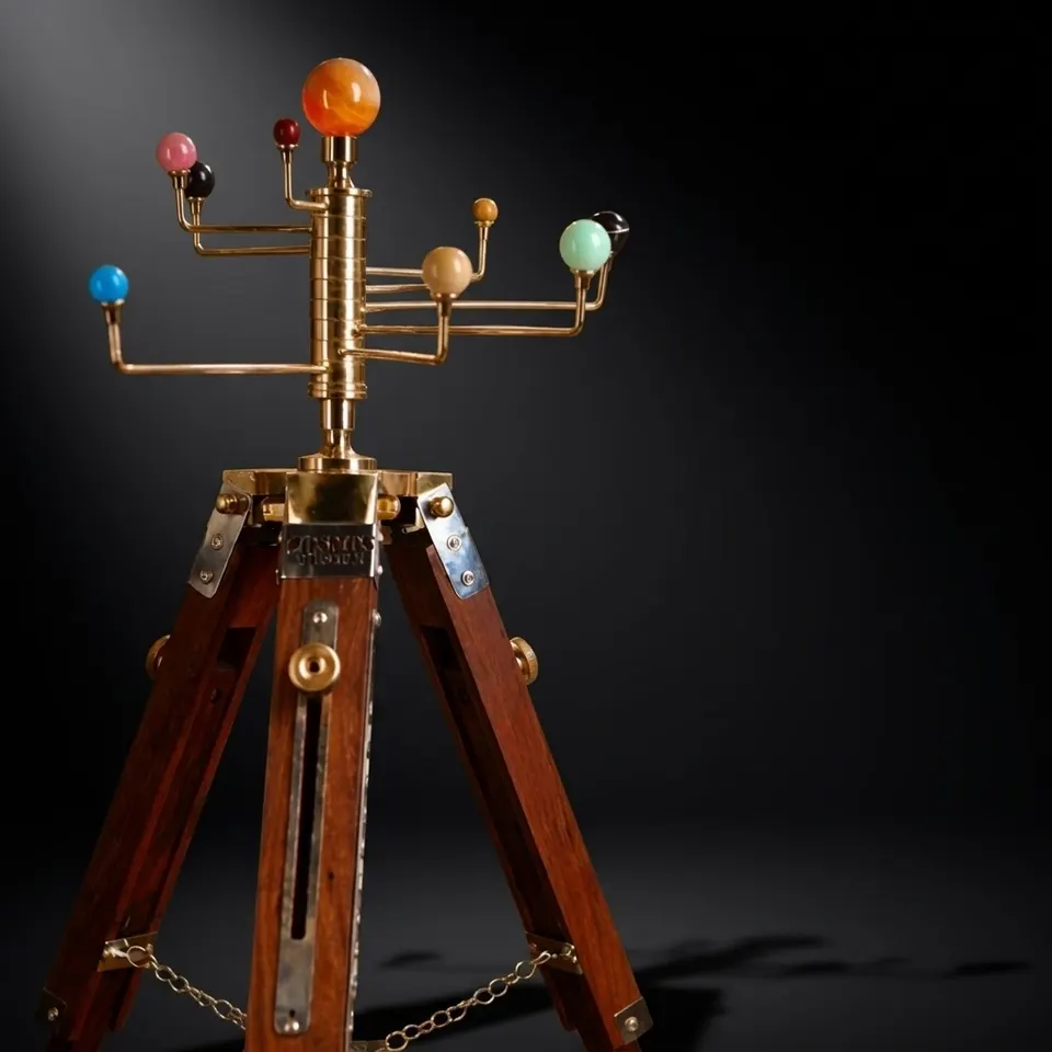 Planetarium Solar System on Rosewood Tripod Stand – Luxury Cosmos Gift