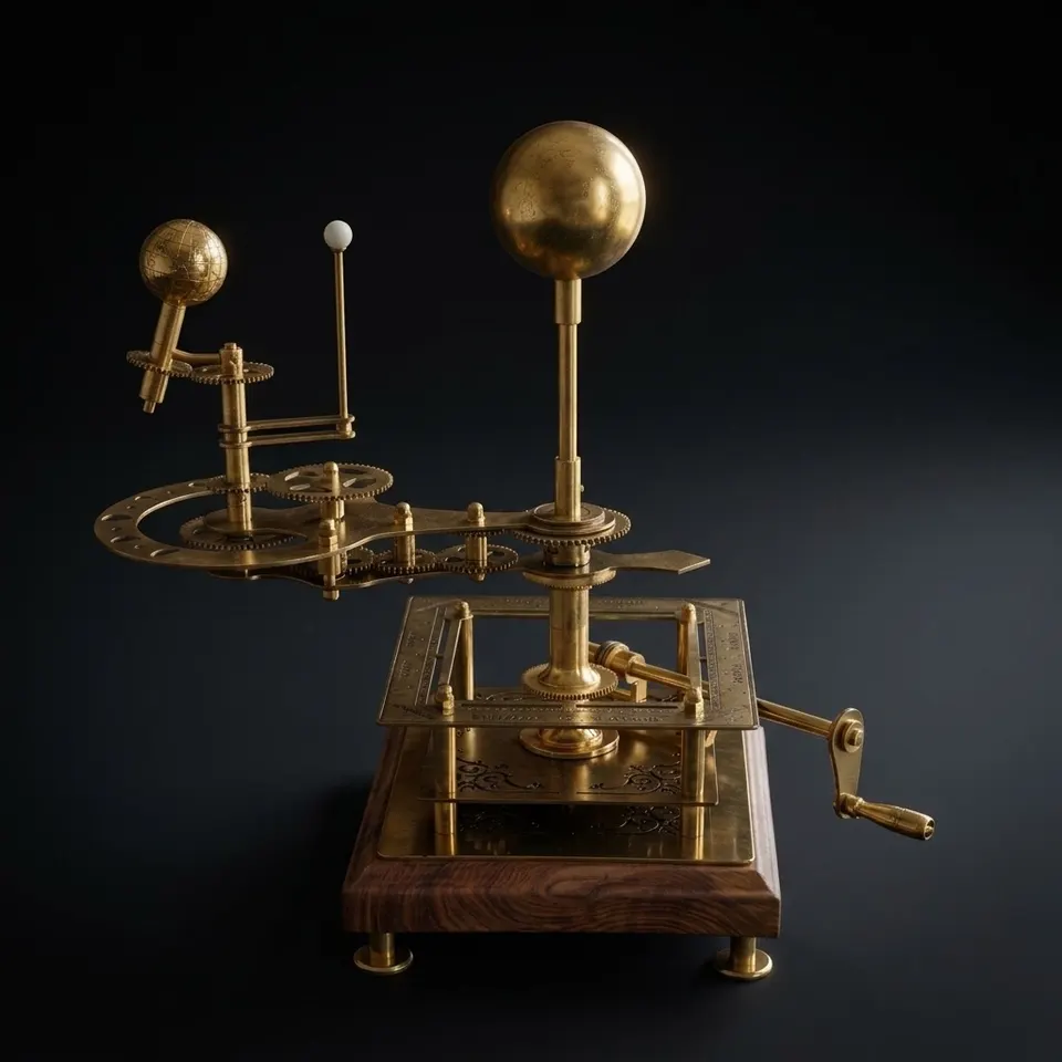 Black & Gold Brass Solar System Orrery, Museum