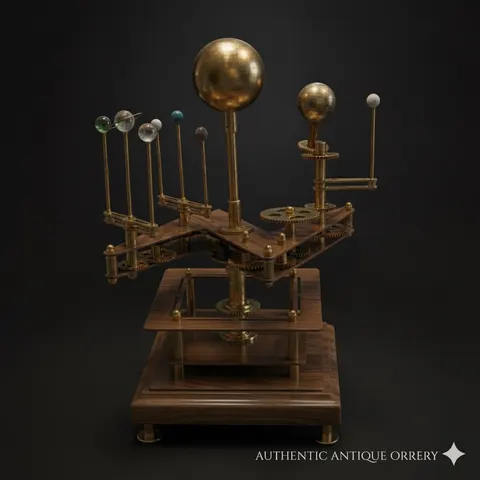 Functional Brass Solar System Orrery, Museum view 1