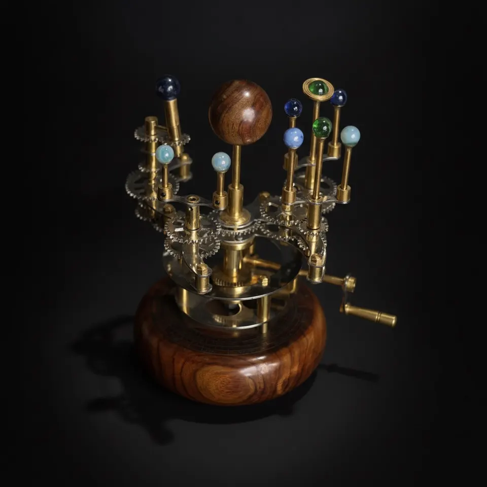 Brass Solar System Orrery, Shelf Display