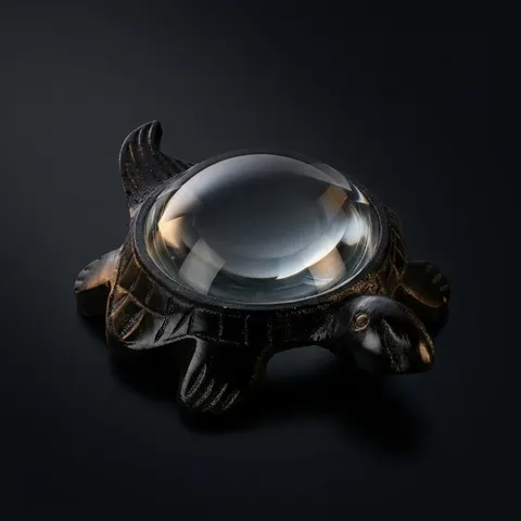 Decorative Turtle Brass Paperweight Magnifier 3" view 1