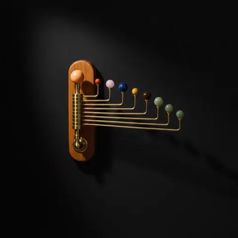 Wall Mount Solar System, with Semi-Precious Stones view 1