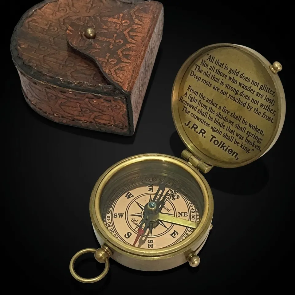 Motivational Compass, Leather Case