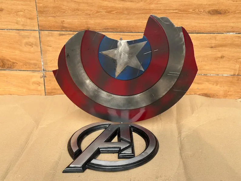 Damage Captain America Steel Shield with Avengers Endgame Replica