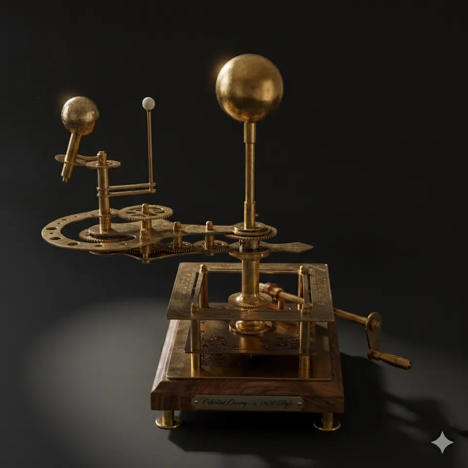 Brass Solar System Orrery, Museum Display