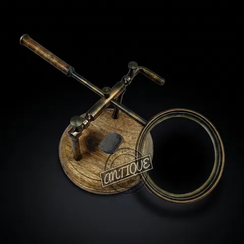 All-Brass Magnifier 3.5" on Wooden Base with Unique Design view 1
