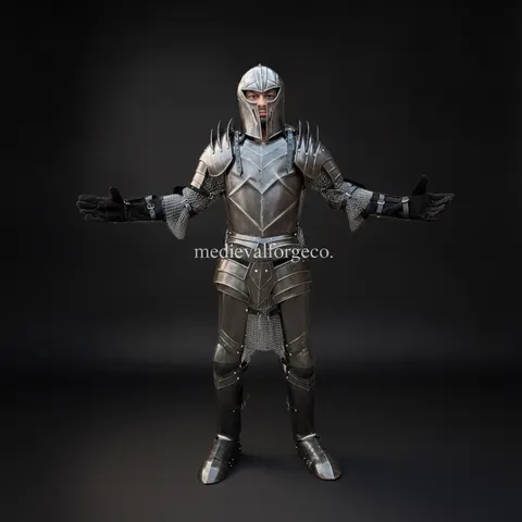 Handmade Medieval Steel Full Body Armor Suit with Gothic Knight LARP view 1