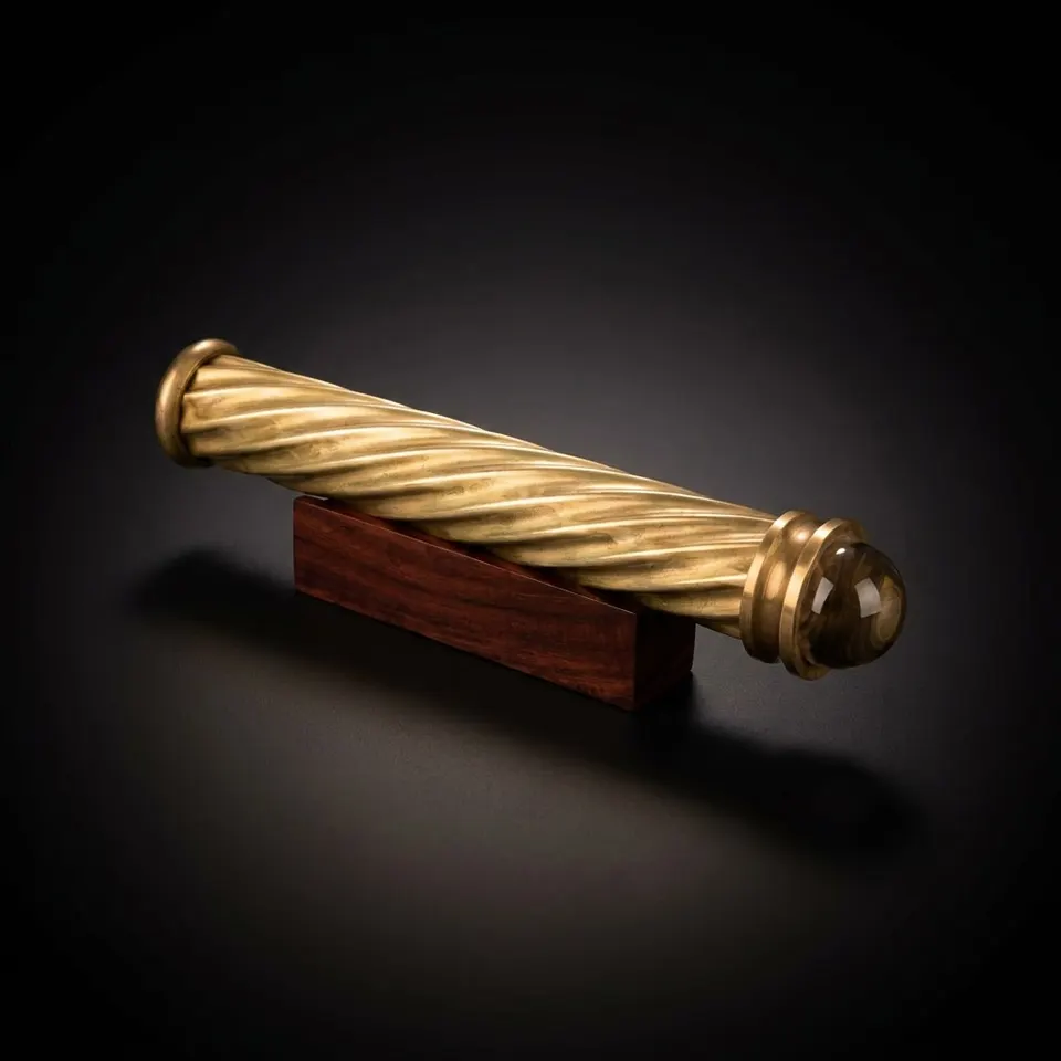 Spiral Brass Teleidoscope with Marble Lens