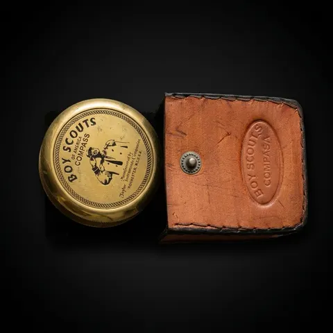 Boy Scout Compass, Leather Case view 1