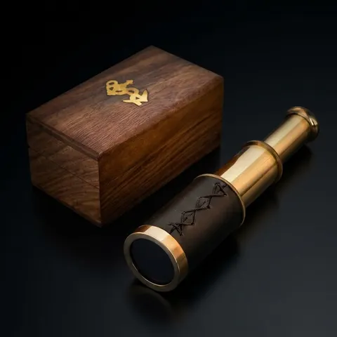 Brass Spyglass Telescope 6" for Kids view 1