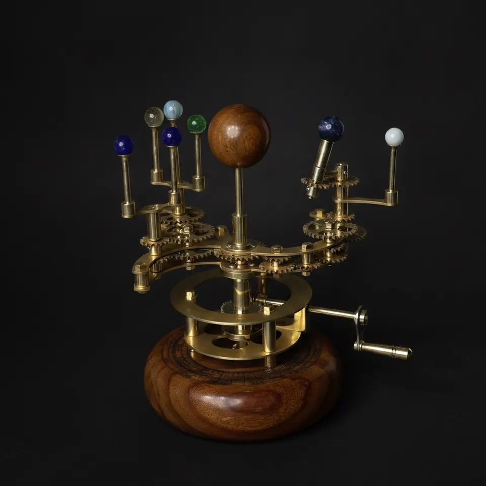 Brass Solar System Orrery, Shelf Display