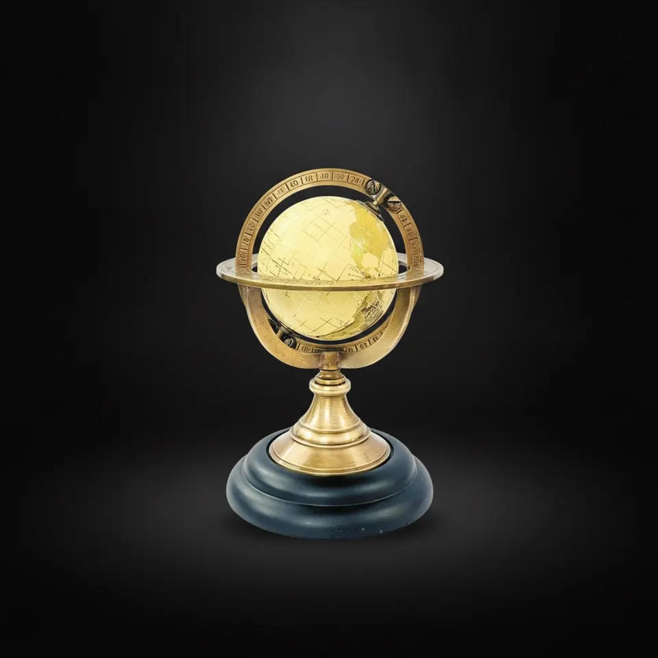Brass Armillary Globe with Brown or Black Base view 1