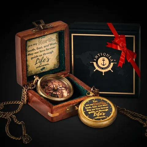 My North, South, East & West Compass, Wooden Box & Gift Box view 1