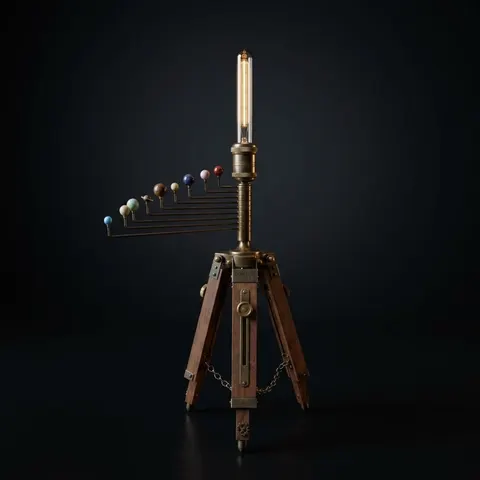 Cosmos Tripod Stand, Lamp with Solar System, Astronomical Lamp, Tripod Lamp view 1