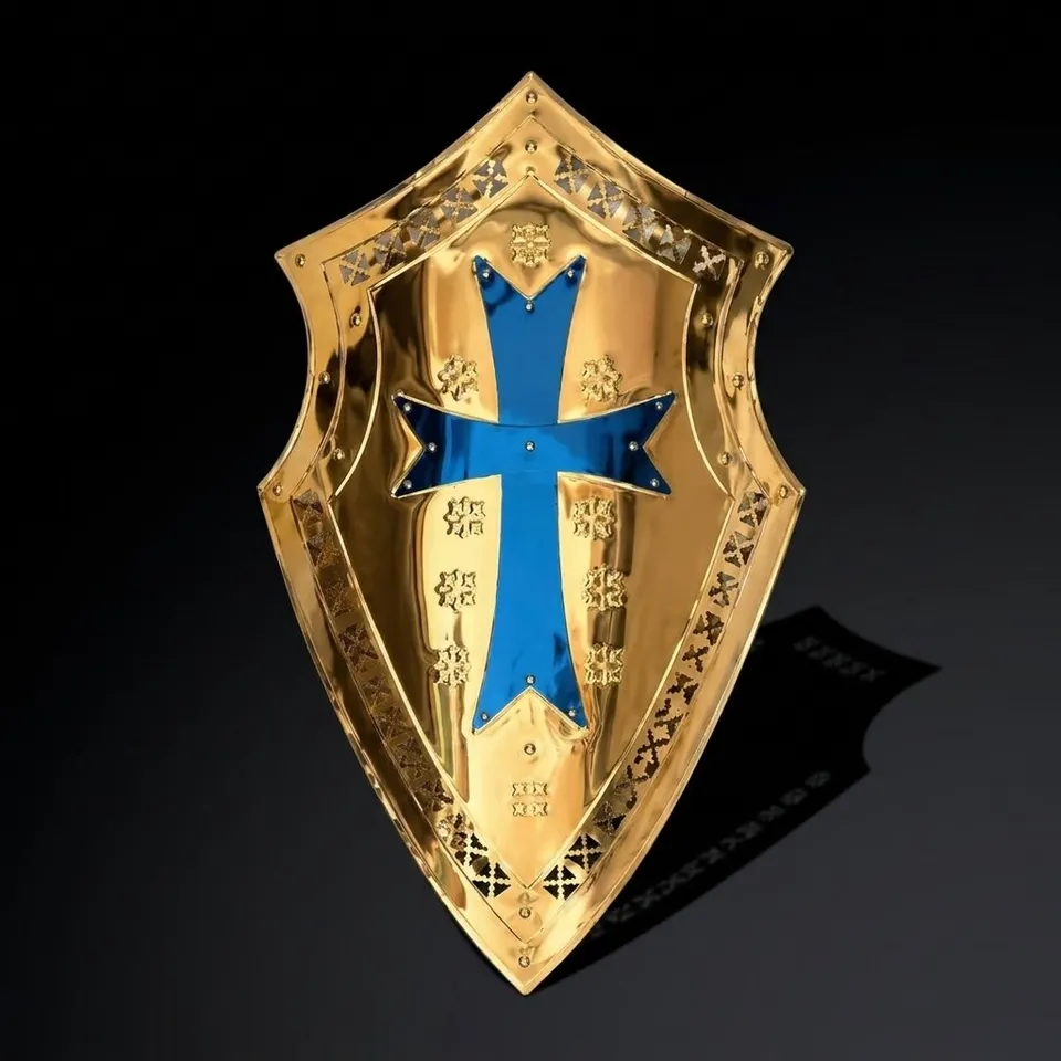 Templar Knight Stainless Steel Shield with Lightweight Handcrafted