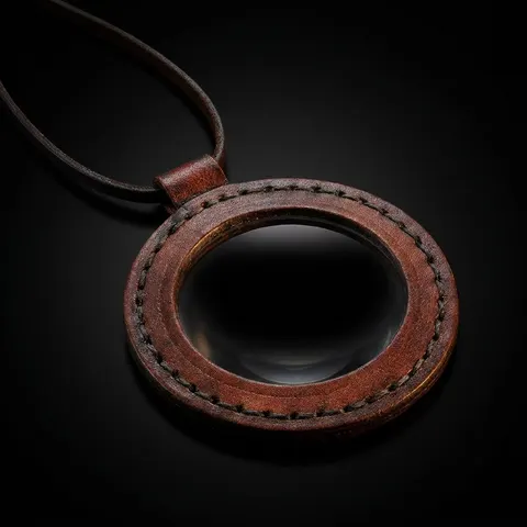 Pure Leather Wearable Magnifier 2" with Leather Belt view 1