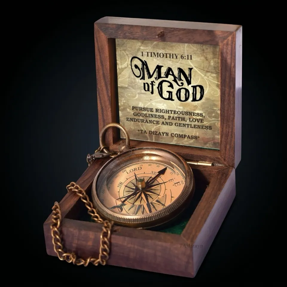 Man of God Compass, Wooden Box