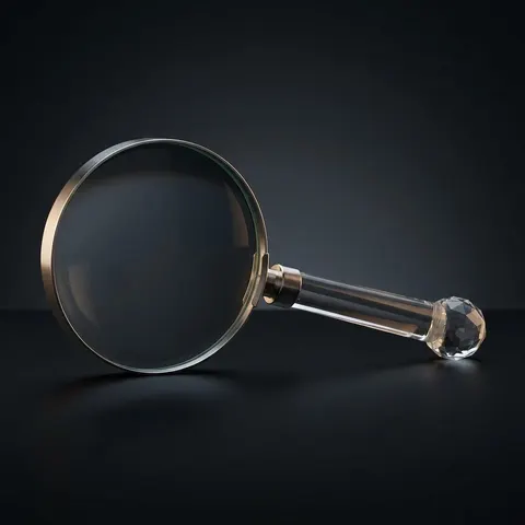 Chrome Nickel Frame Handheld Magnifier 4" with Crystal Plastic Handle view 1